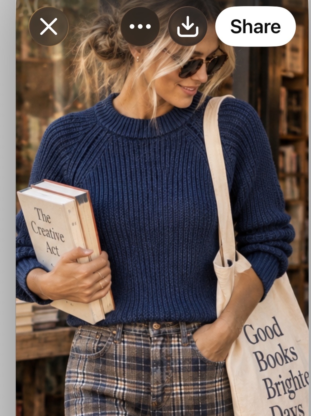 Quince Women’s Organic Cotton Fisherman Crew Neck Sweater-Navy-Med